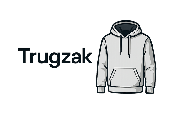 Maak een Trugzak logo met een hoodie ernaast